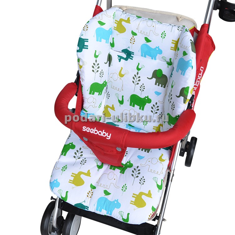 картинка Матрасик в прогулочную коляску, автокресло, стульчик "Животные" — Подари Улыбку