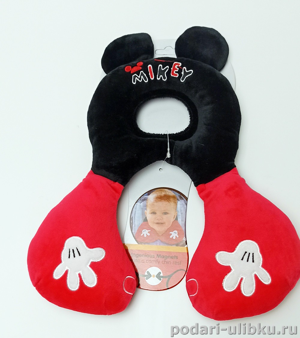 картинка Детская дорожная подушка - подголовник 2в1 Disney Mickey 1-5 лет — Подари Улыбку