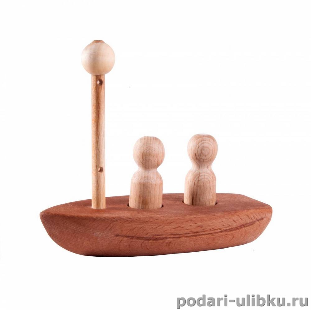 Деревянная игрушка - Яхта с пассажирами