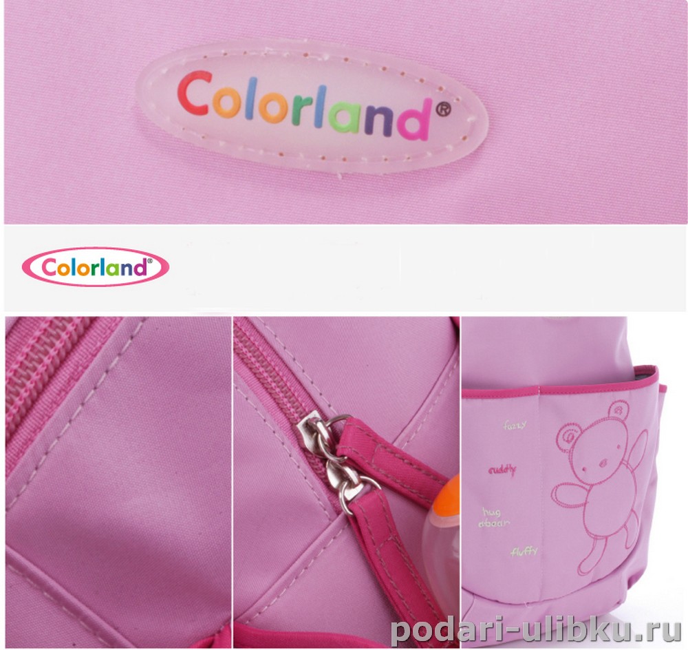 картинка Рюкзак для мамы Colorland с Мишкой, розовый. — Подари Улыбку