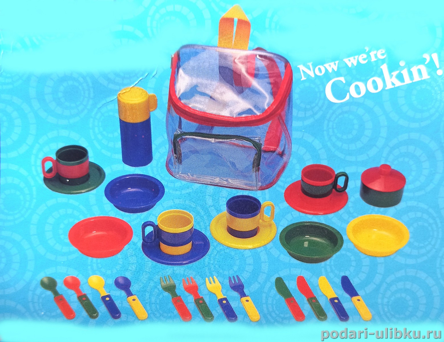 картинка Набор посуды для детской кухни "Мини" в рюкзачке на 4 персоны. — Подари Улыбку