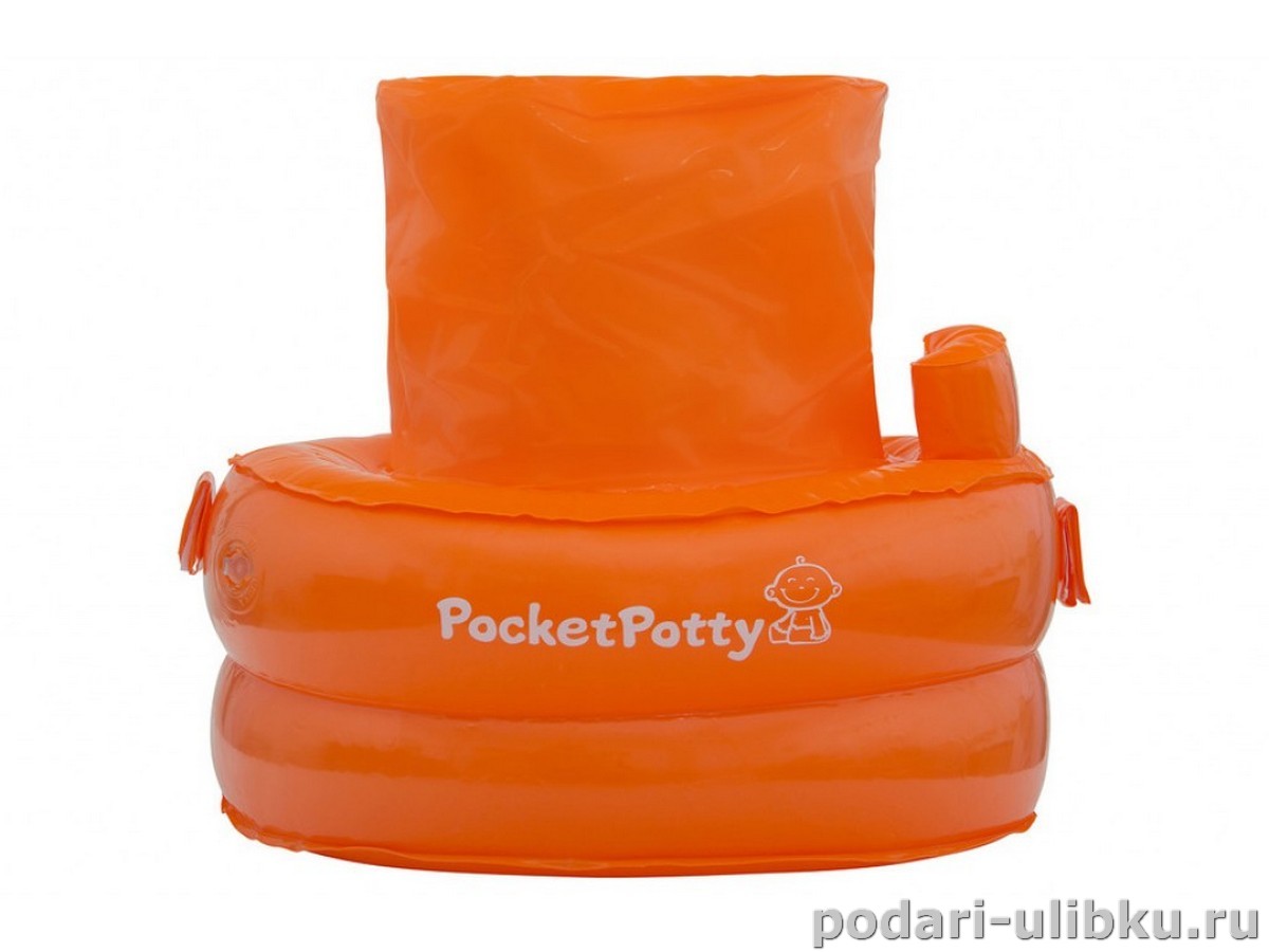 картинка Дорожный надувной горшок PocketPotty оранжевый — Подари Улыбку