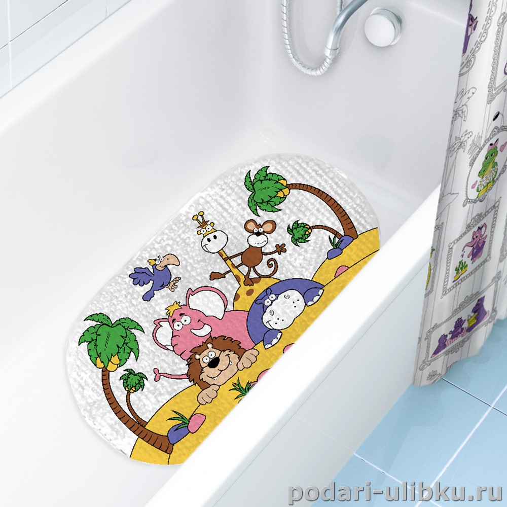 картинка Коврик противоскользящий для ванны Valiant Kids Collections "Животные Африки" — Подари Улыбку