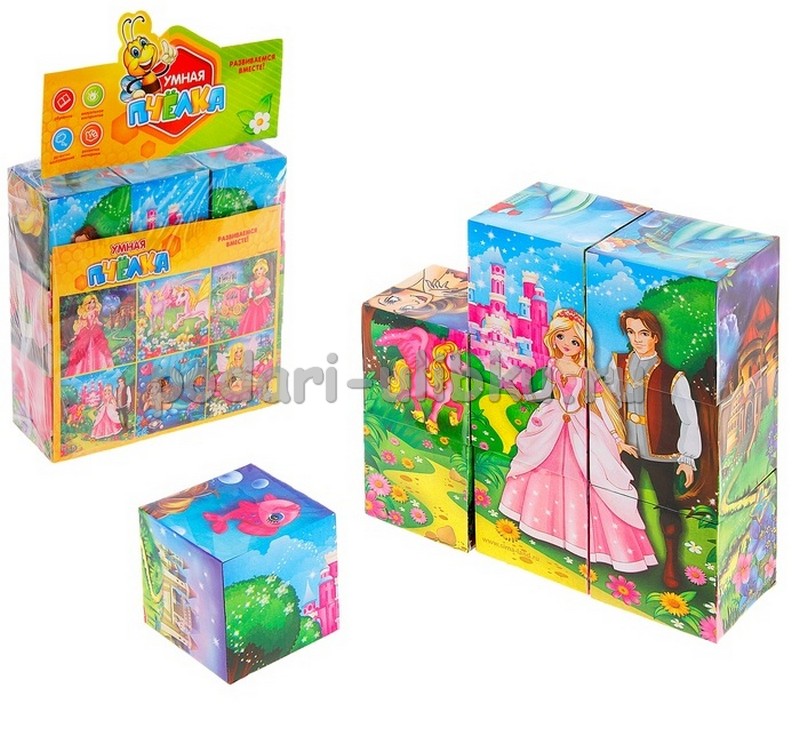картинка Кубики (9 штук) "Сказочные принцессы" — Подари Улыбку