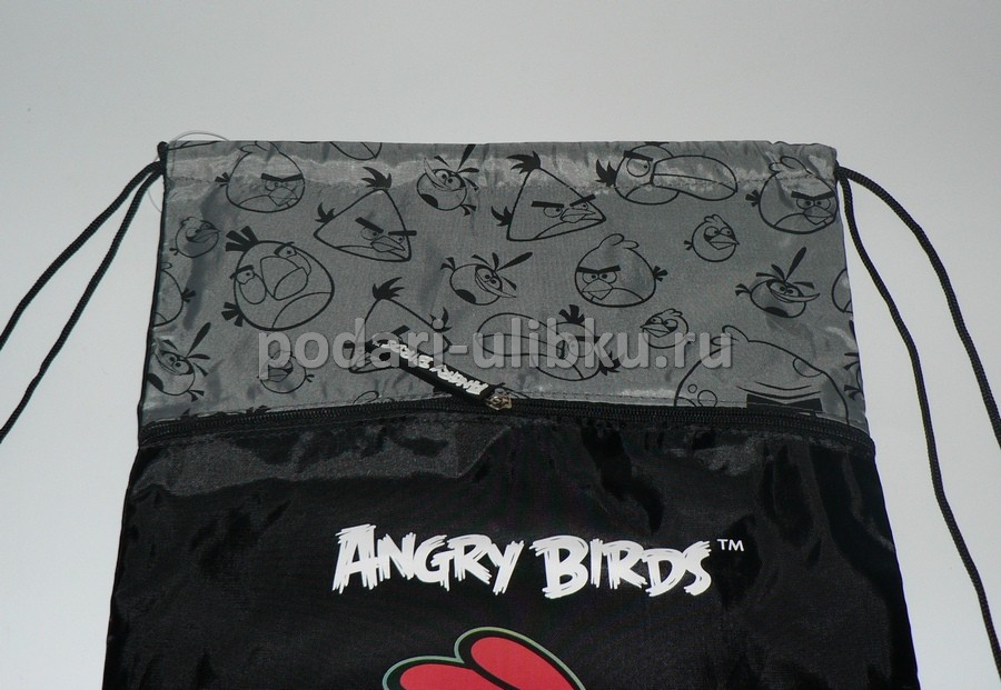 картинка Мешок для обуви Angry Birds Чёрный — Подари Улыбку