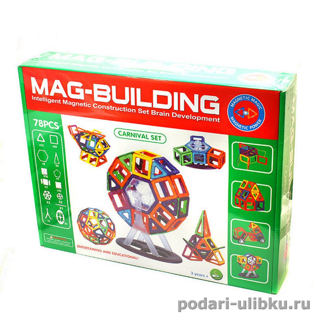 Магнитный конструктор Mag-Building 78 элементов