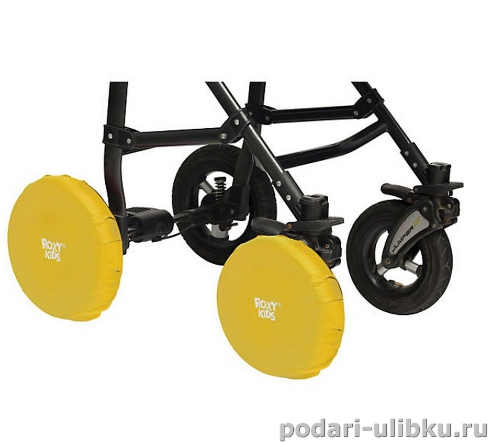 Чехлы на колёса детской коляски Roxy Kids. Цвет жёлтый