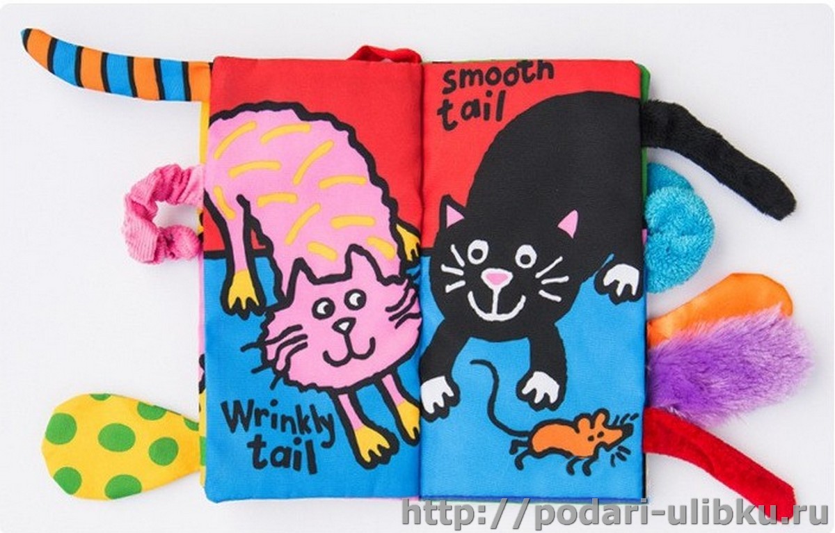 Мягкая книжка от JellyCat Кошачьи хвосты