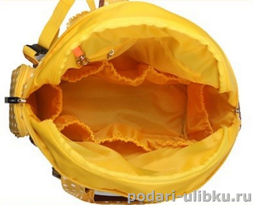 картинка Сумка - рюкзак для мамы Pannier, жёлтая в горох. — Подари Улыбку