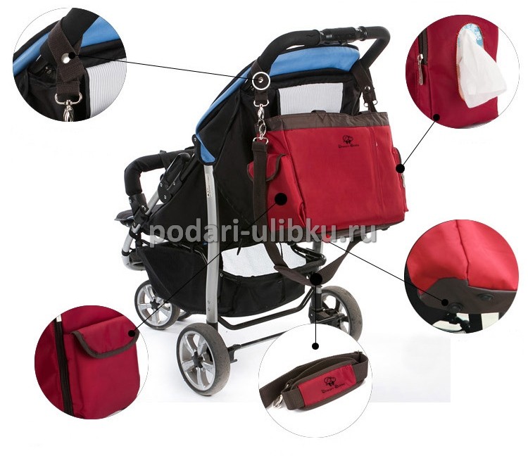 картинка Сумка для мамы и на коляску Dream Baby Big Bag, красная — Подари Улыбку