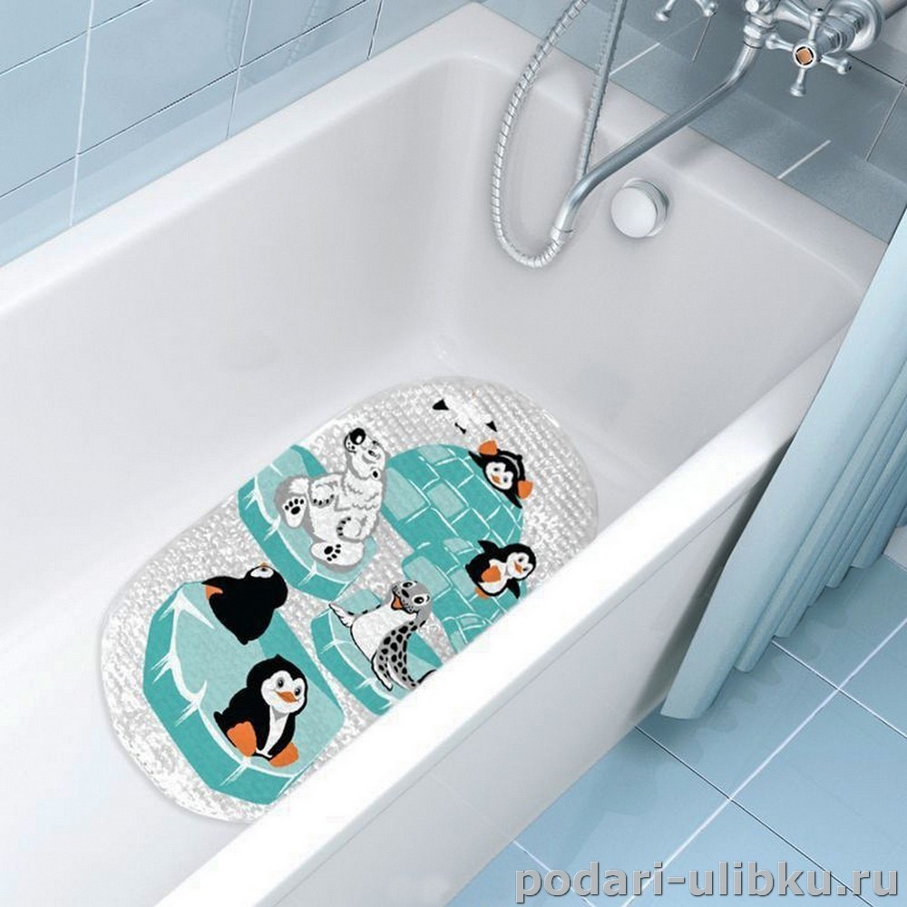картинка Коврик противоскользящий для ванны Valiant "Животные Заполярья" — Подари Улыбку