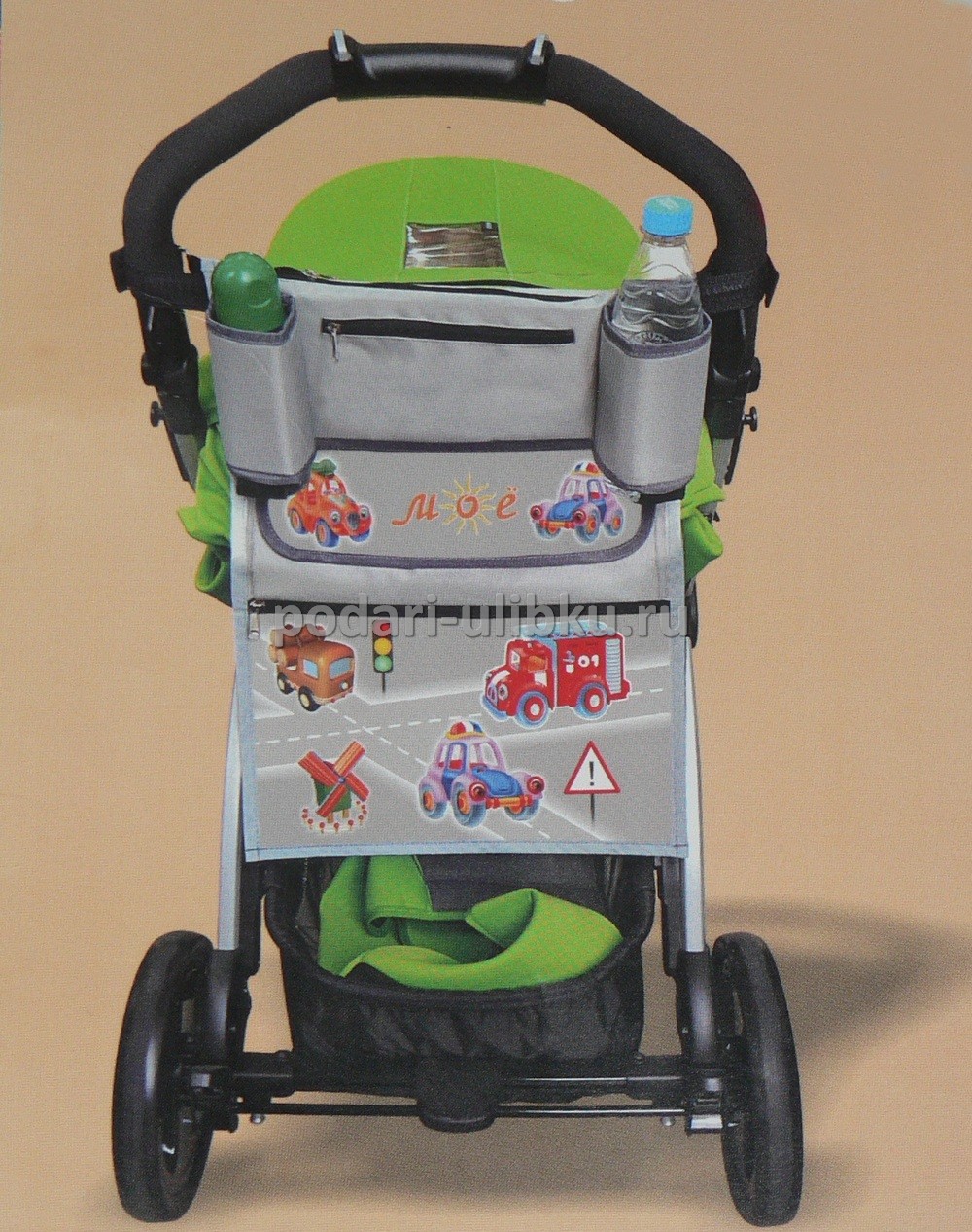 картинка Органайзер на коляску с рисунком "Машинки" — Подари Улыбку