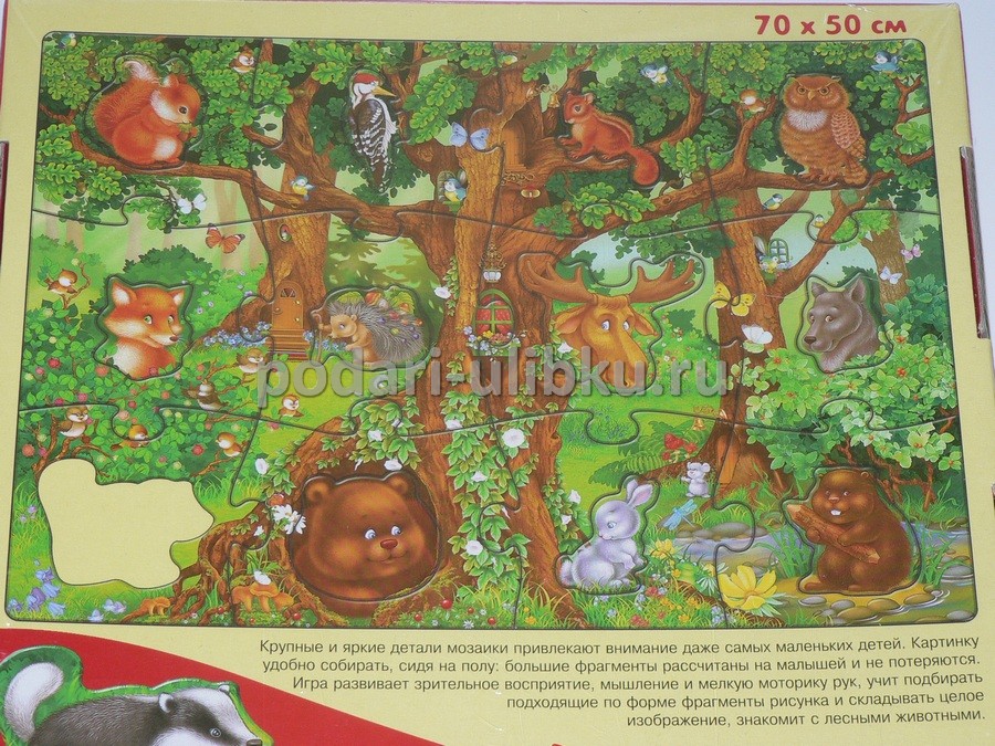 картинка Мозаика для малышей "Собирай на полу. Волшебный лес" — Подари Улыбку
