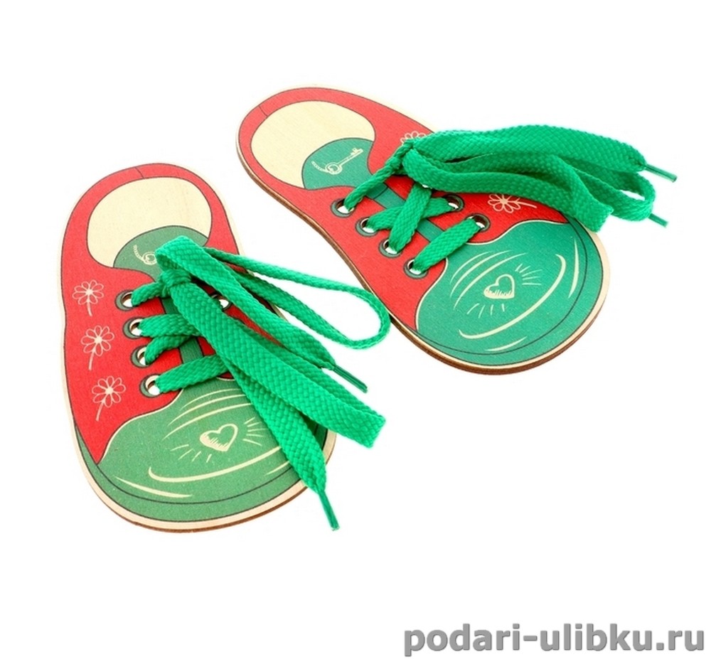 картинка Шнуровка "Ботинки с ключиком и сердцем" — Подари Улыбку