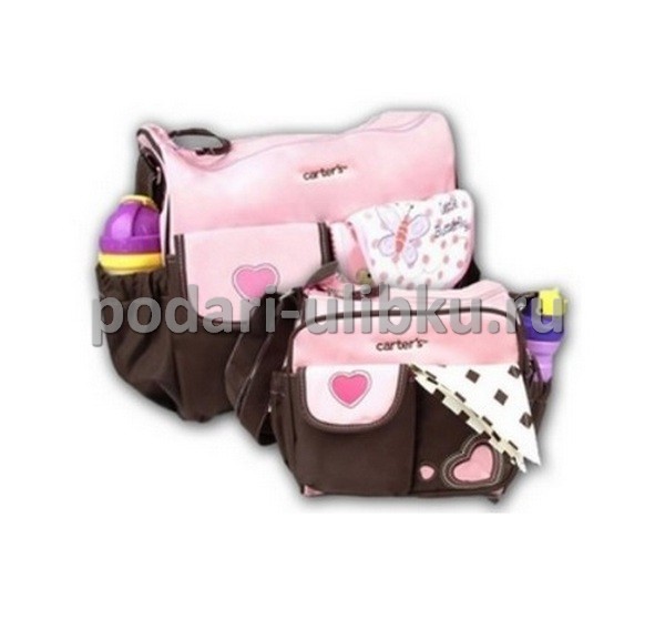 картинка Комплект сумок для мамы Carter’S "Сердце, кофе с розовым" — Подари Улыбку