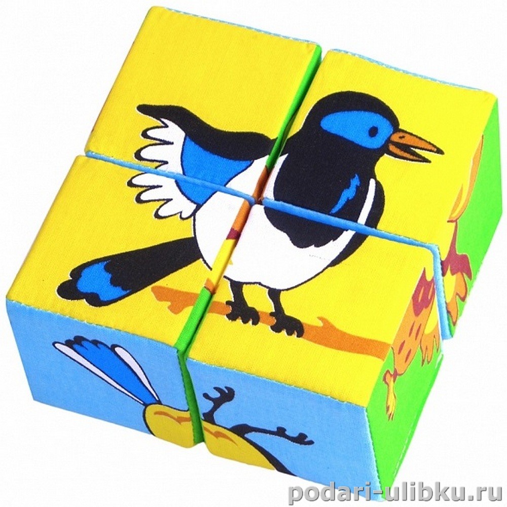 картинка Набор мягких кубиков "Собери картинку. Птицы" — Подари Улыбку