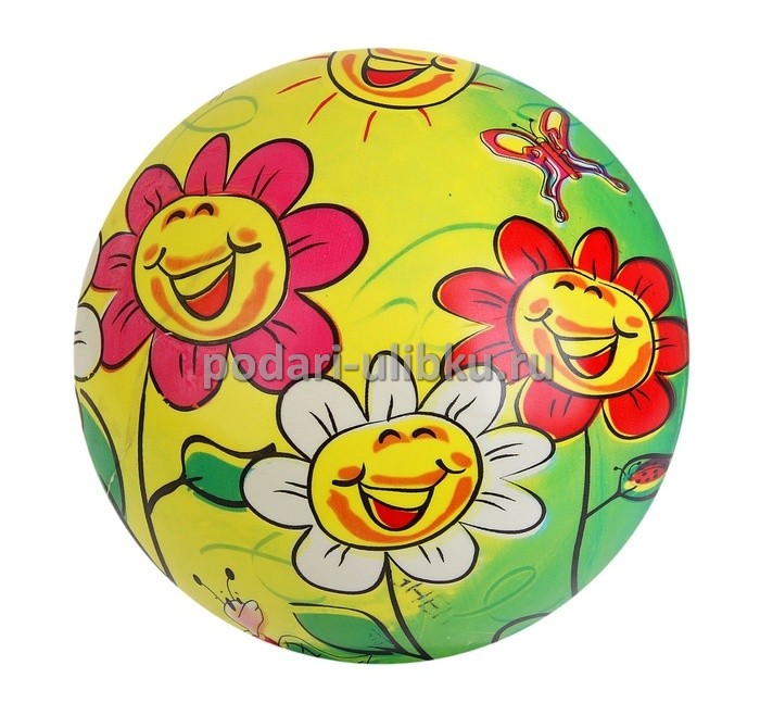 картинка Мяч "Веселые ромашки", глянцевый, диаметр 22 см — Подари Улыбку