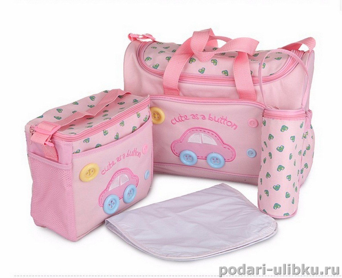  Многофункциональный комплект сумок 4в1 розовый с машинкой