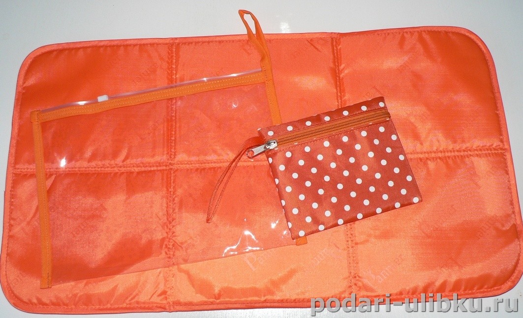 картинка Сумка - рюкзак для мамы Pannier, оранжевая в горох — Подари Улыбку