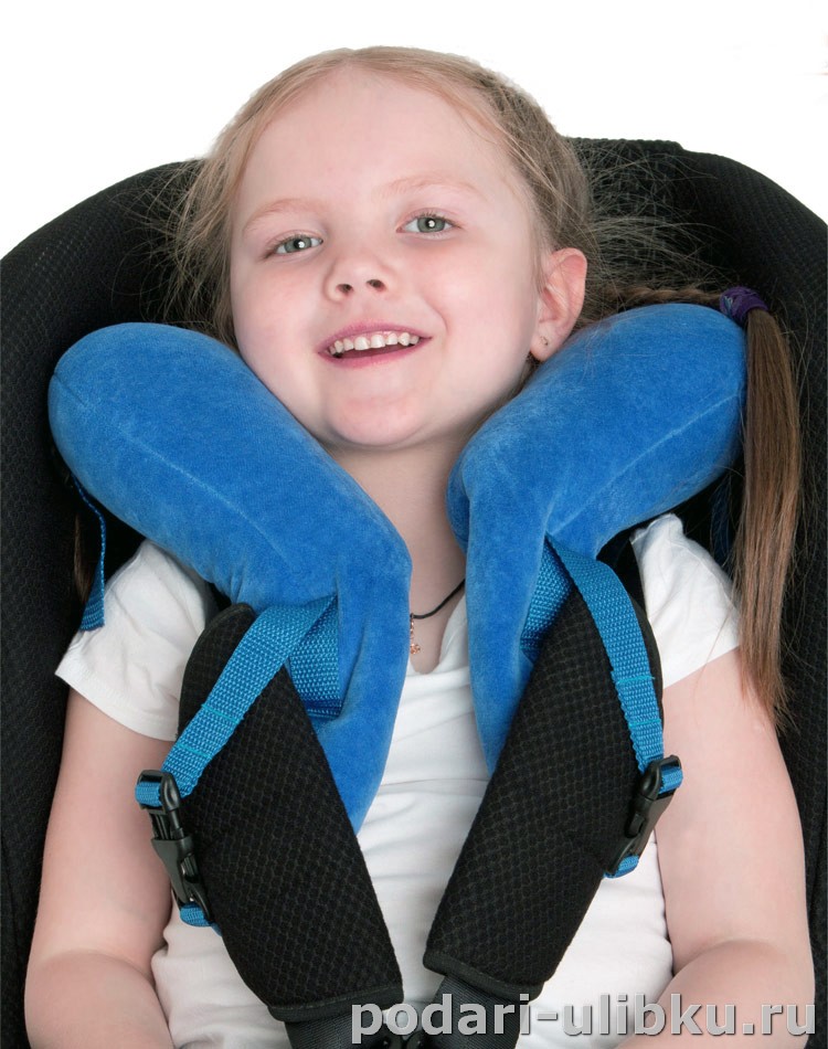 картинка Анатомическая транспортная подушка для детей от 5 до 10 лет. Голубая — Подари Улыбку