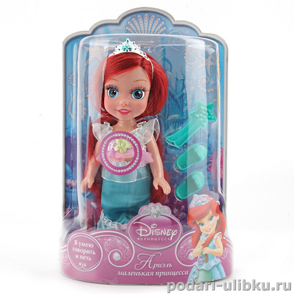 картинка Кукла Disney Princess Ариэль 15 см с озвучкой и аксессуарами — Подари Улыбку