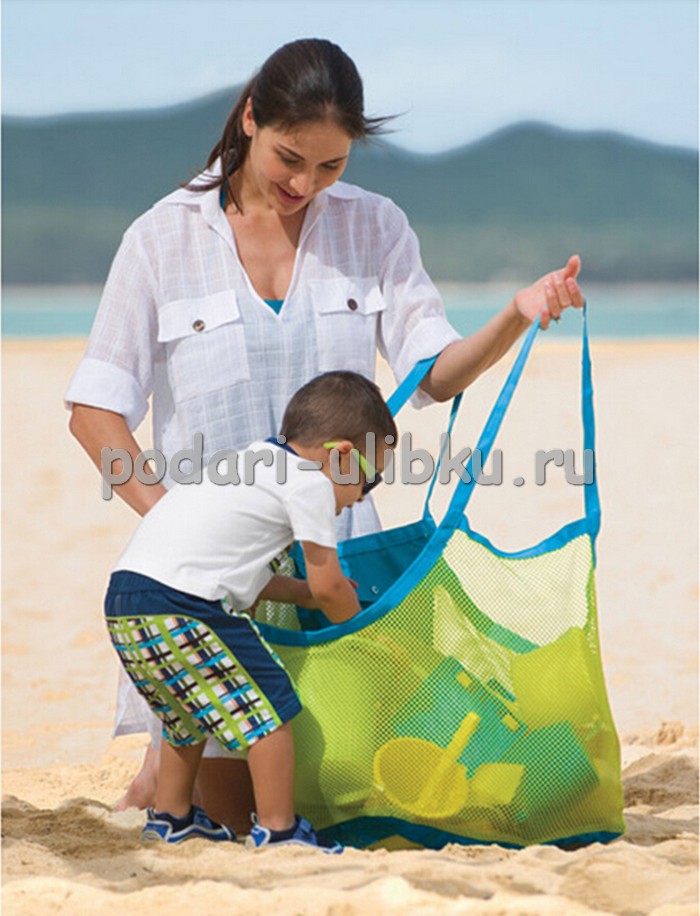 картинка Сумка-сетка для песочницы и пляжа — Подари Улыбку