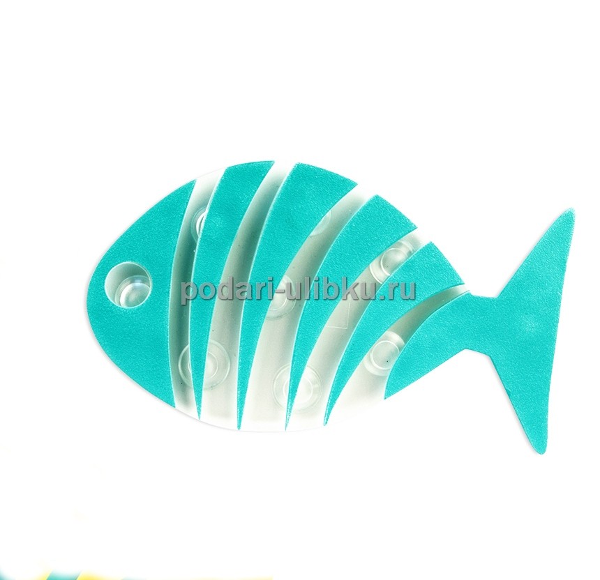 картинка Мини-коврик для ванной Valiant Рыба полосатая Голубая — Подари Улыбку