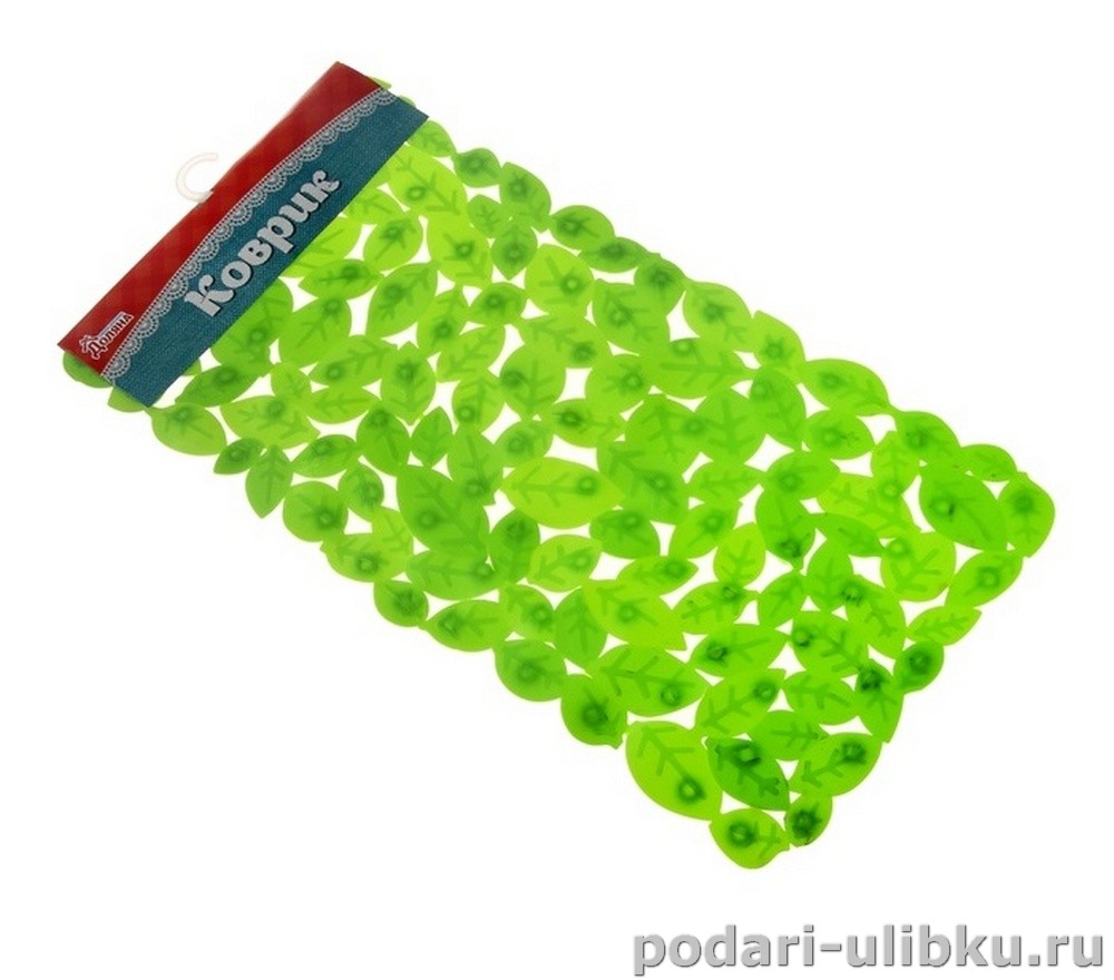 картинка Коврик противоскользящий для ванны "Листья" Зелёный — Подари Улыбку