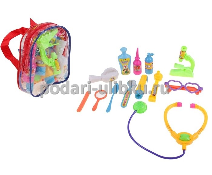 картинка Набор медицинских инструментов доктор "Медсестра" в рюкзачк", 13 предметов — Подари Улыбку