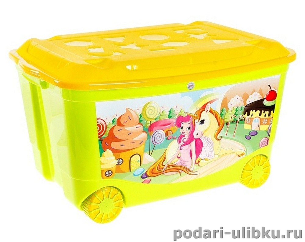 Ящик - контейнер на колёсах для хранения игрушек Сказка
