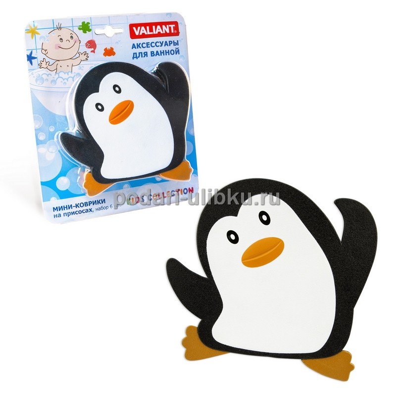картинка Мини-коврик для ванной Valiant Пингвин — Подари Улыбку