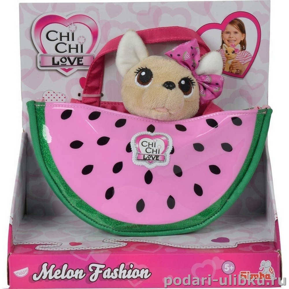 Chi Chi Love плюшевая собачка Фруктовая мода с сумочкой арбузиком