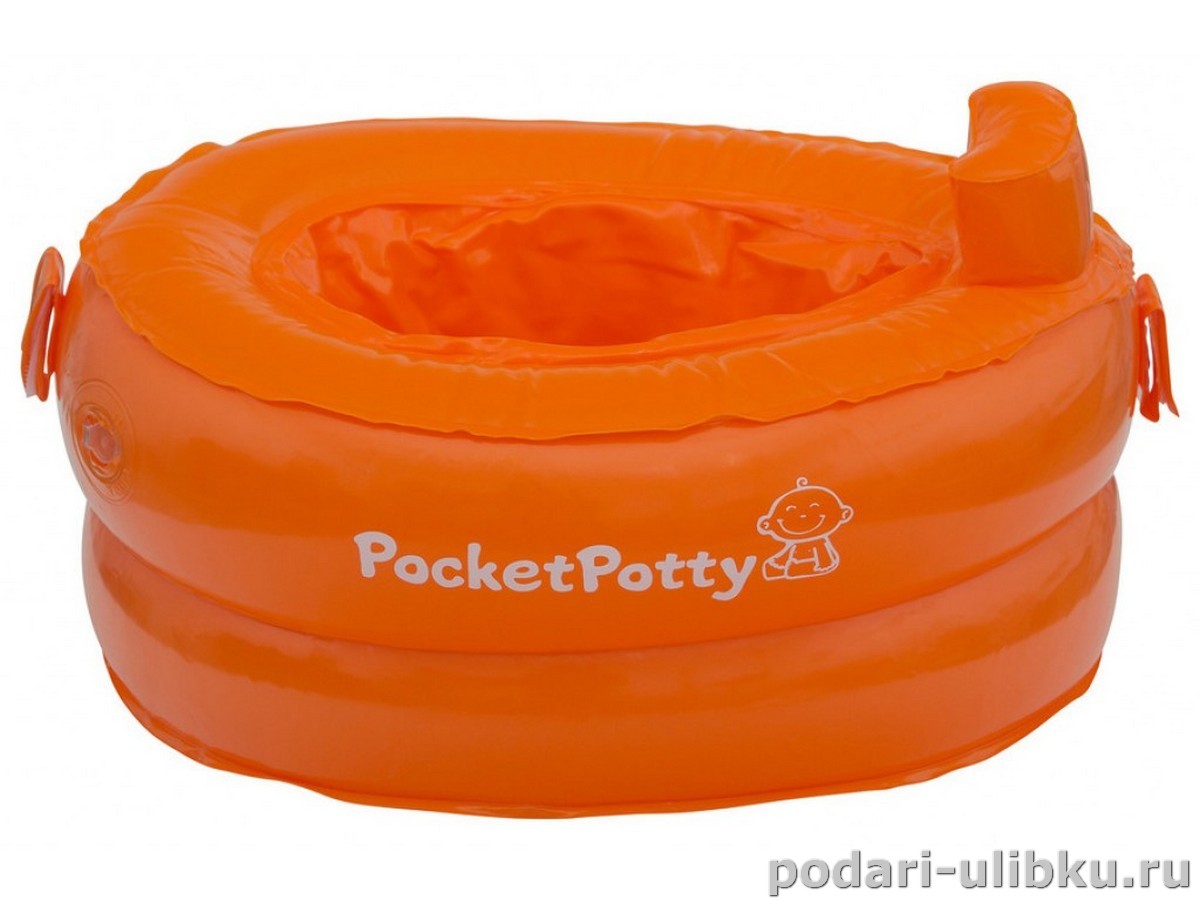 картинка Дорожный надувной горшок PocketPotty оранжевый — Подари Улыбку